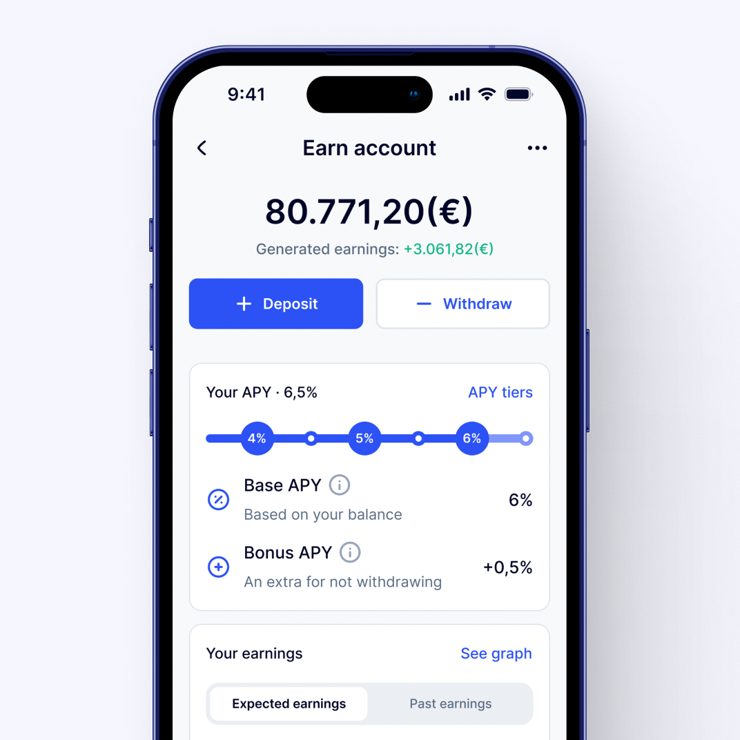 Earn Account app screen