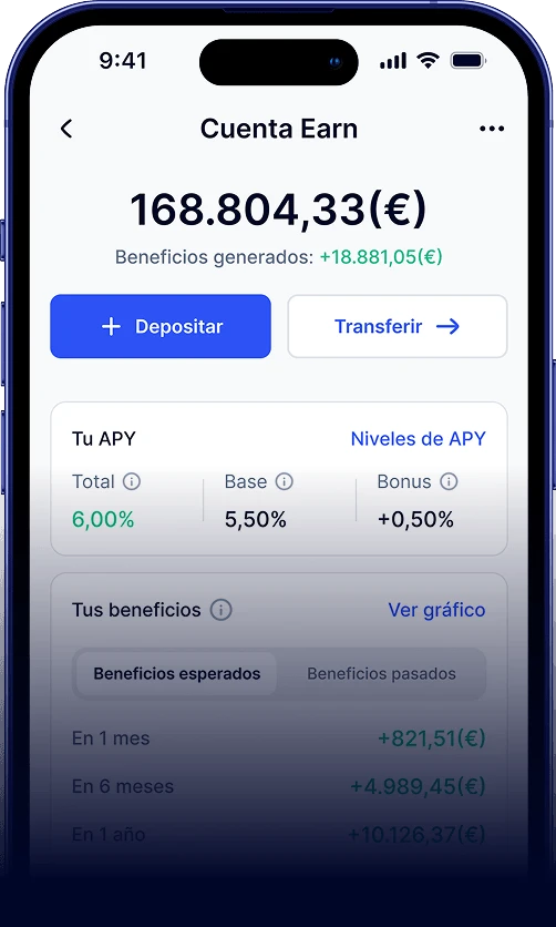Pantalla de la app Rand Cuenta Earn